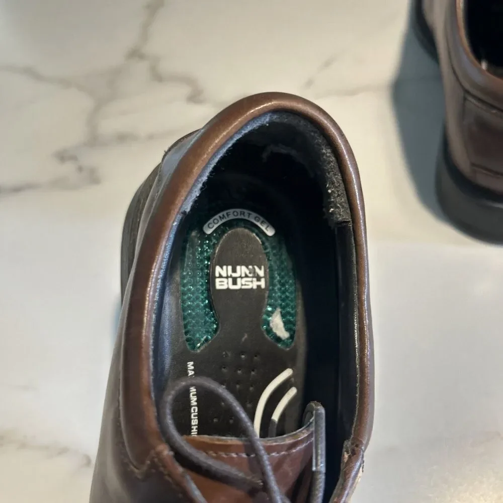 Nunn Bush Comfort Gel‎ Marcell Bicycle Toe Oxford Brown Leather Men's Shoes 9.5M